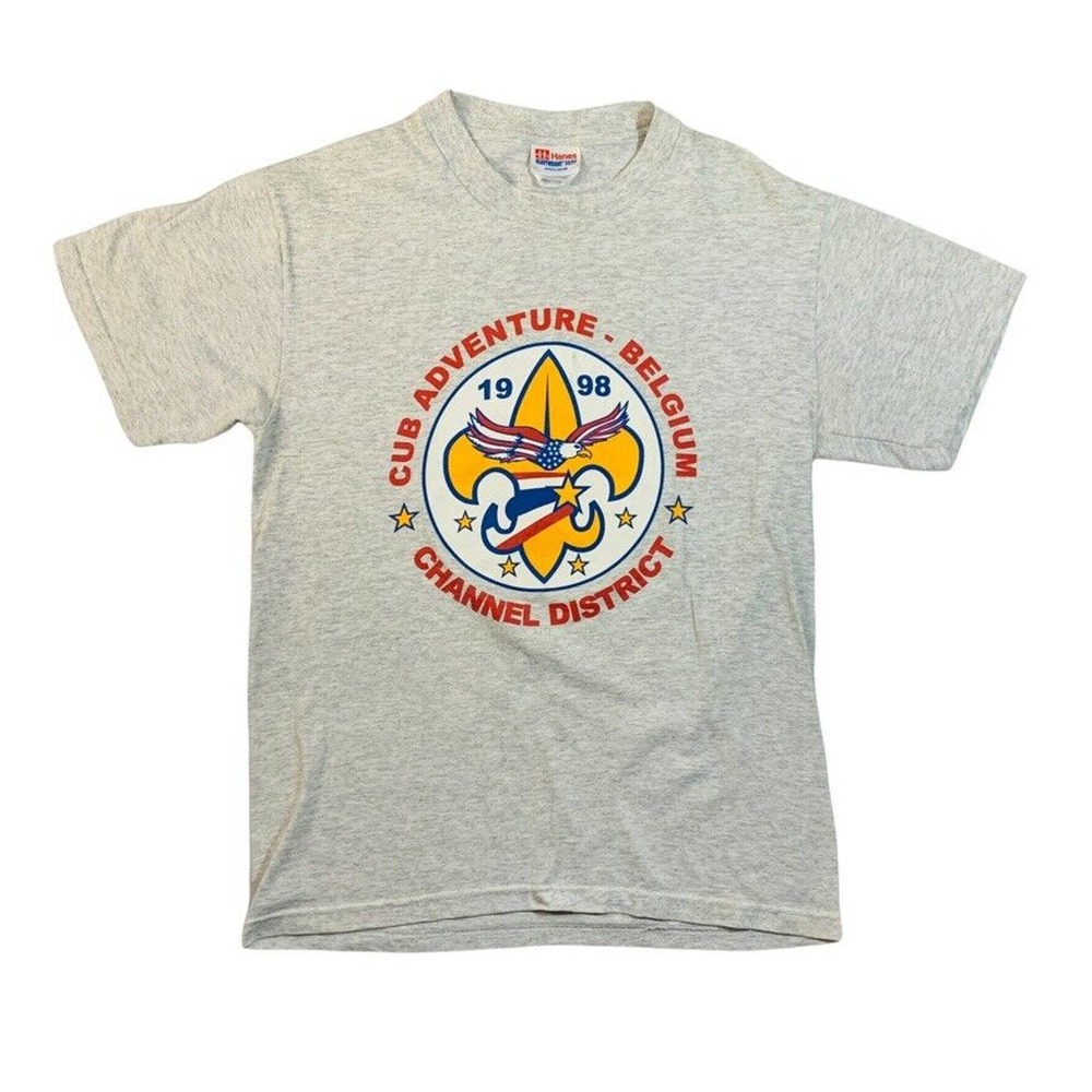 Vintage 1998 Boy Scouts Cub Adventure Belgium Channel District t-shirt Small